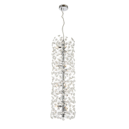 TFS 12LT VERTICAL PENDANT 12x6wG9max D300 H970 CAB.2M CRYSTAL H130 CHROME / CLEAR