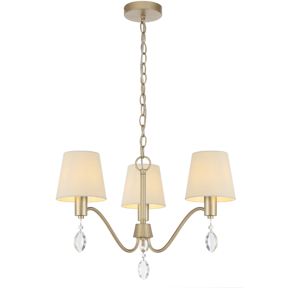 TFS 3 LT PENDANT 3x25wE14max D545 H355 2M CHAIN ANT SILVER/CREAM/CRYSTAL