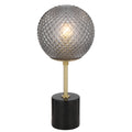 TFS TABLE LAMP 25wE27max D:190 H:415 inline swtch BLACK MARBLE/SMOKE GLASS