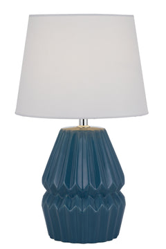 TFS CERAMIC TABLE LAMP 25wE27max H:385 D:230 BLUE/WHITE