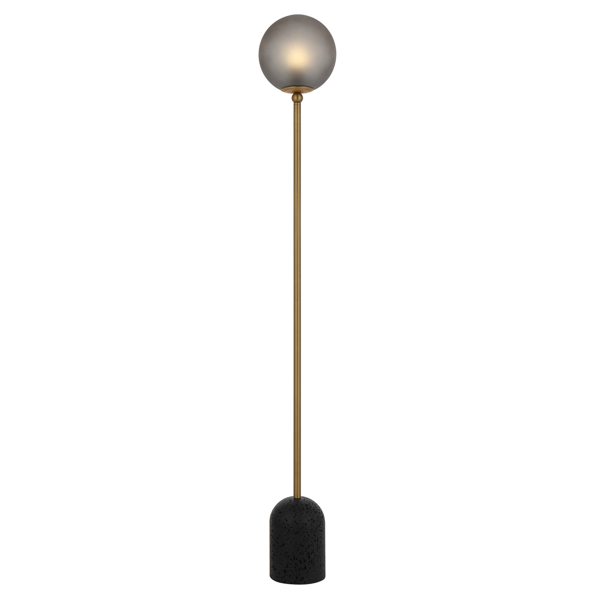 TFS FLOOR LAMP 25wE27max D:200 H1500 INLINE BLACK TRAVE /MATT ANT BRASS/GREY SMOKE
