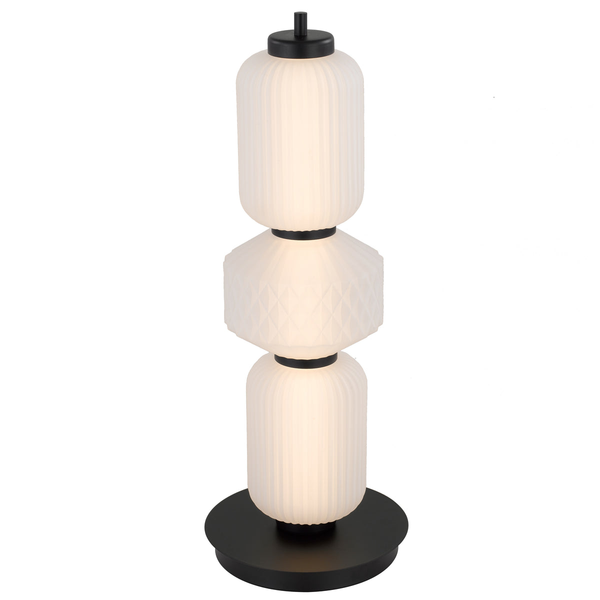 Trento TFS TABLE LAMP 15wLED 3000K DIM D:200 H:530 BASE: BLACK 560Lm GLASS: FROST