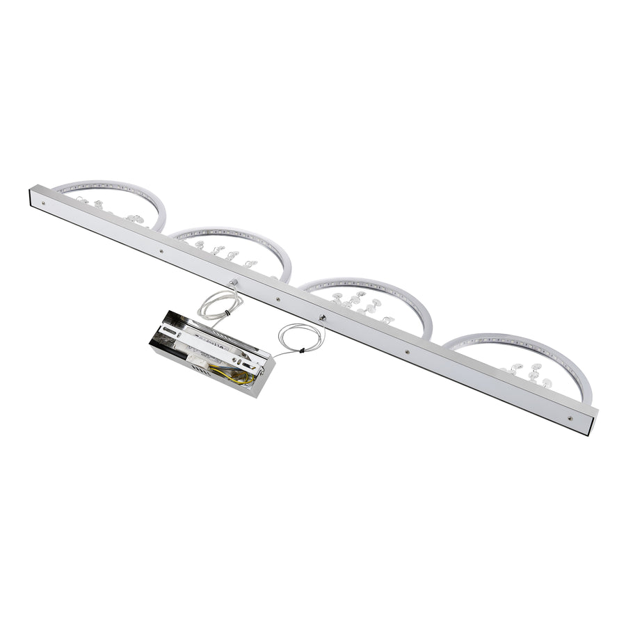 TFS PENDANT 24wLED 4000K cab2m DIM+RGB BY RMTE H170 L120 W80 2700LM CHROME/CRYSTAL