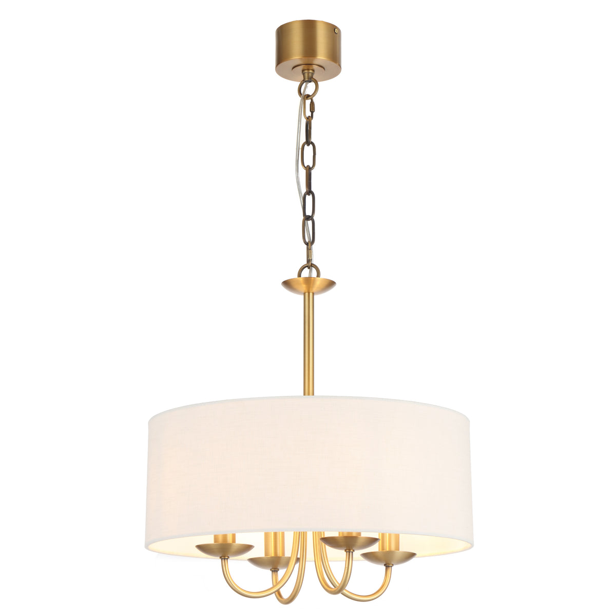 Norastone TFS 4LT PENDANT 4x25wE14max D450 H435 chain 2M BRASS/ IVORY LINEN