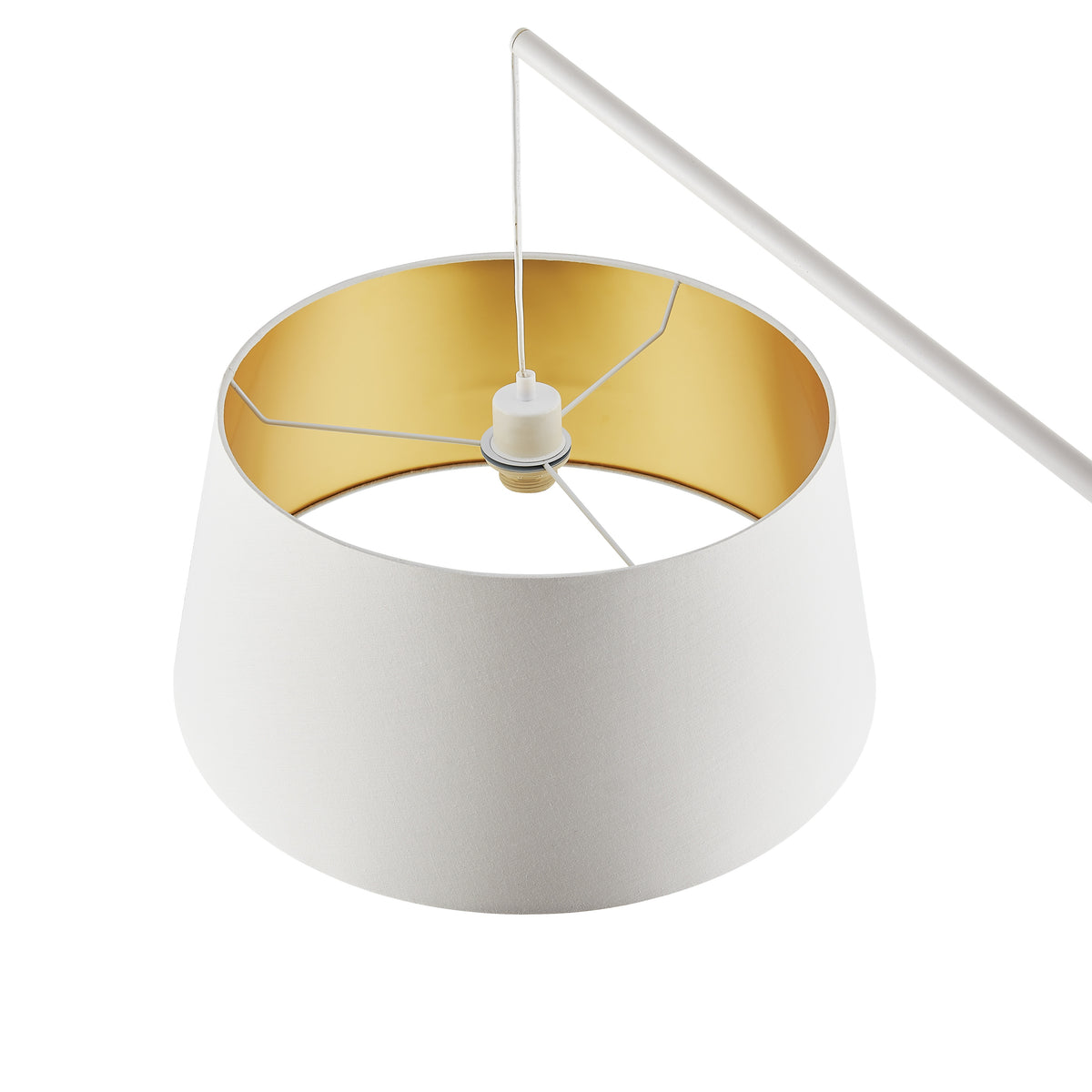 TFS FLOOR LAMP 25wE27max L1510 W500 H1800 cab:2.0m foot WHITE MATT/IVORY-GOLD MATT