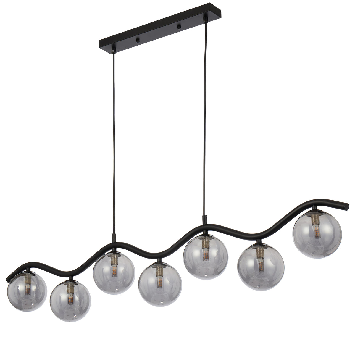 Rivastone TFS 7LT PENDANT 7x6wG9max KIT L1150 W120 H200 CAB2m BLACK / SMOKE