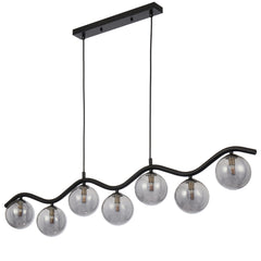 Rivastone TFS 7LT PENDANT 7x6wG9max KIT L1150 W120 H200 CAB2m BLACK / SMOKE
