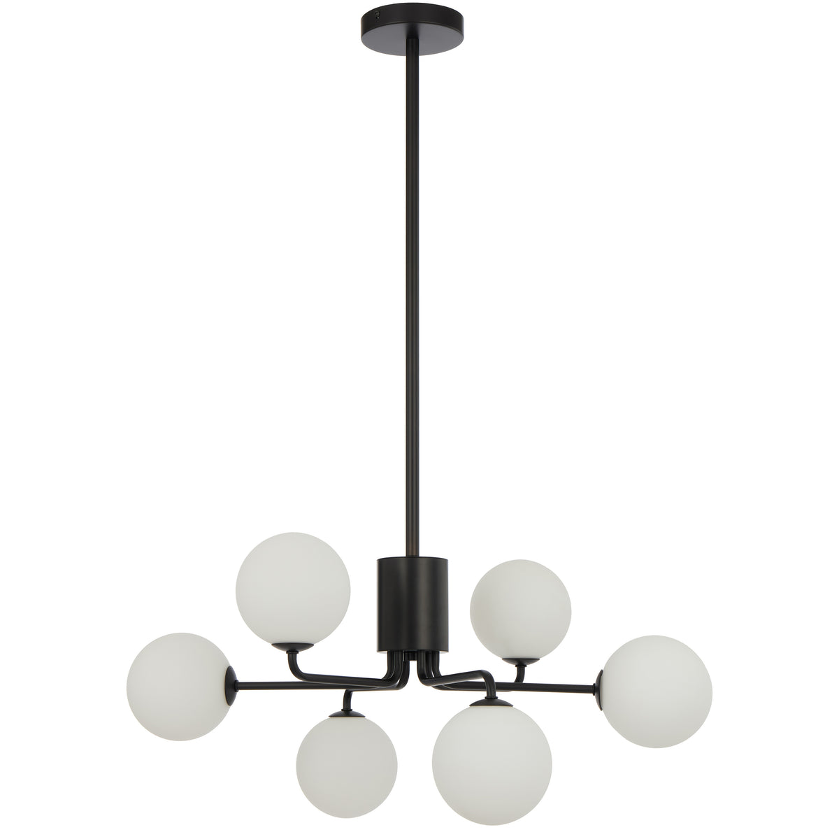 TFS 6LT PENDANT 6x6wG9max KIT D650 H295 ROD:2*600+1*300 BLACK/ OPAL MATT