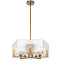 Terashade TFS 5 LT PENDANT 5x25wE14ma L560 W560 H210 rod (2*600+ 1*300) ANT GOLD / CLEAR GLASS