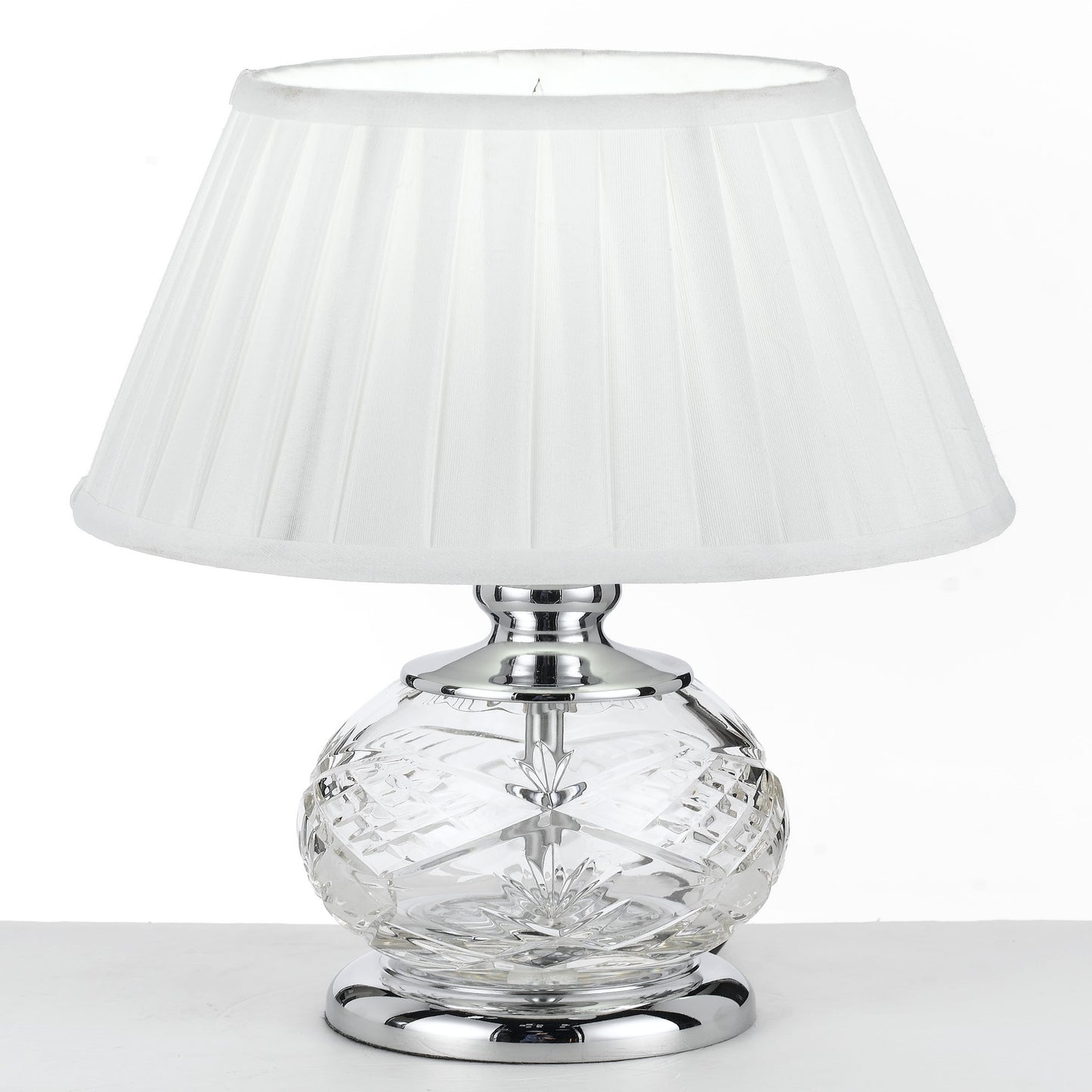 Huelva Table Lamp 40W E14 – Chrome & White Finish