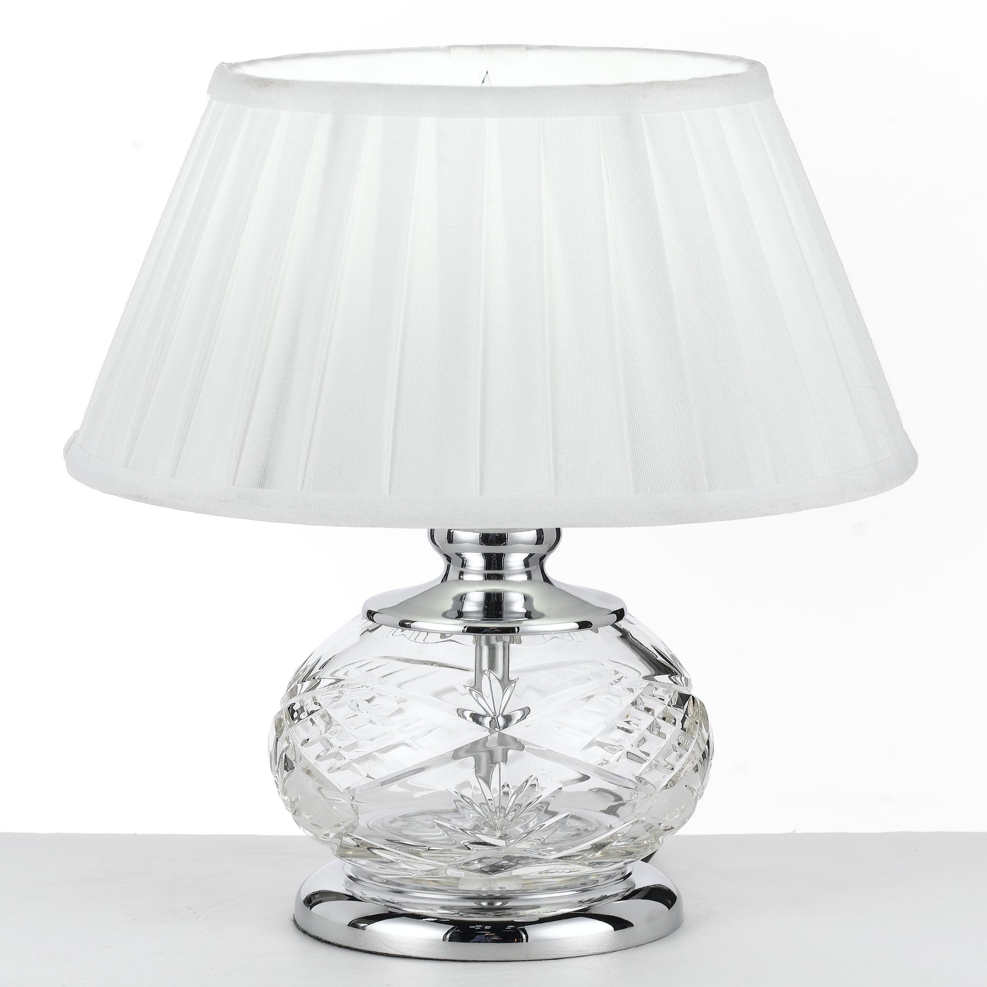 Huelva Table Lamp 40W E14 – Chrome & White Finish