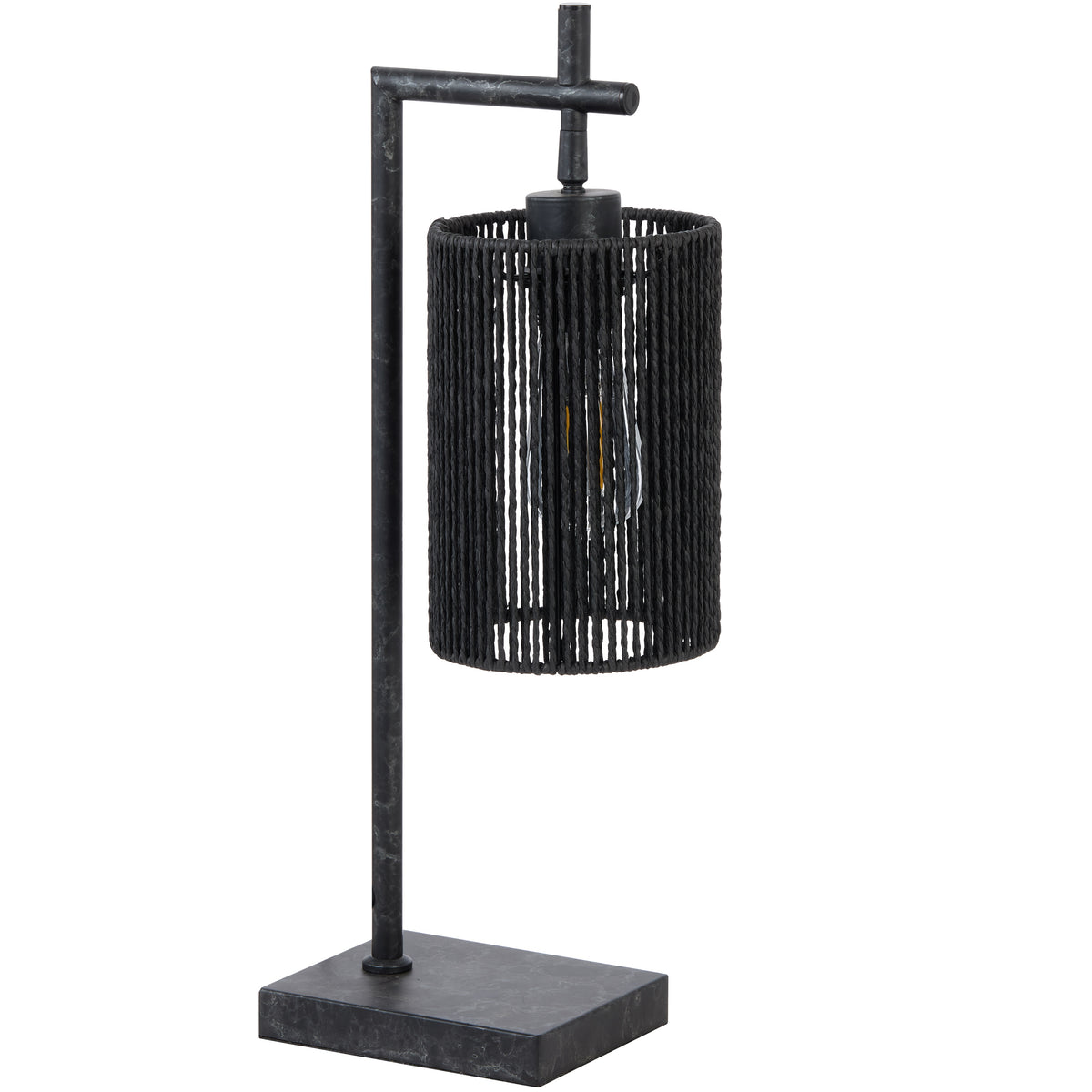 TFS TABLE LAMP 25wE27max L210 W140 H500 inline swt GUN METAL / BLACK STRING
