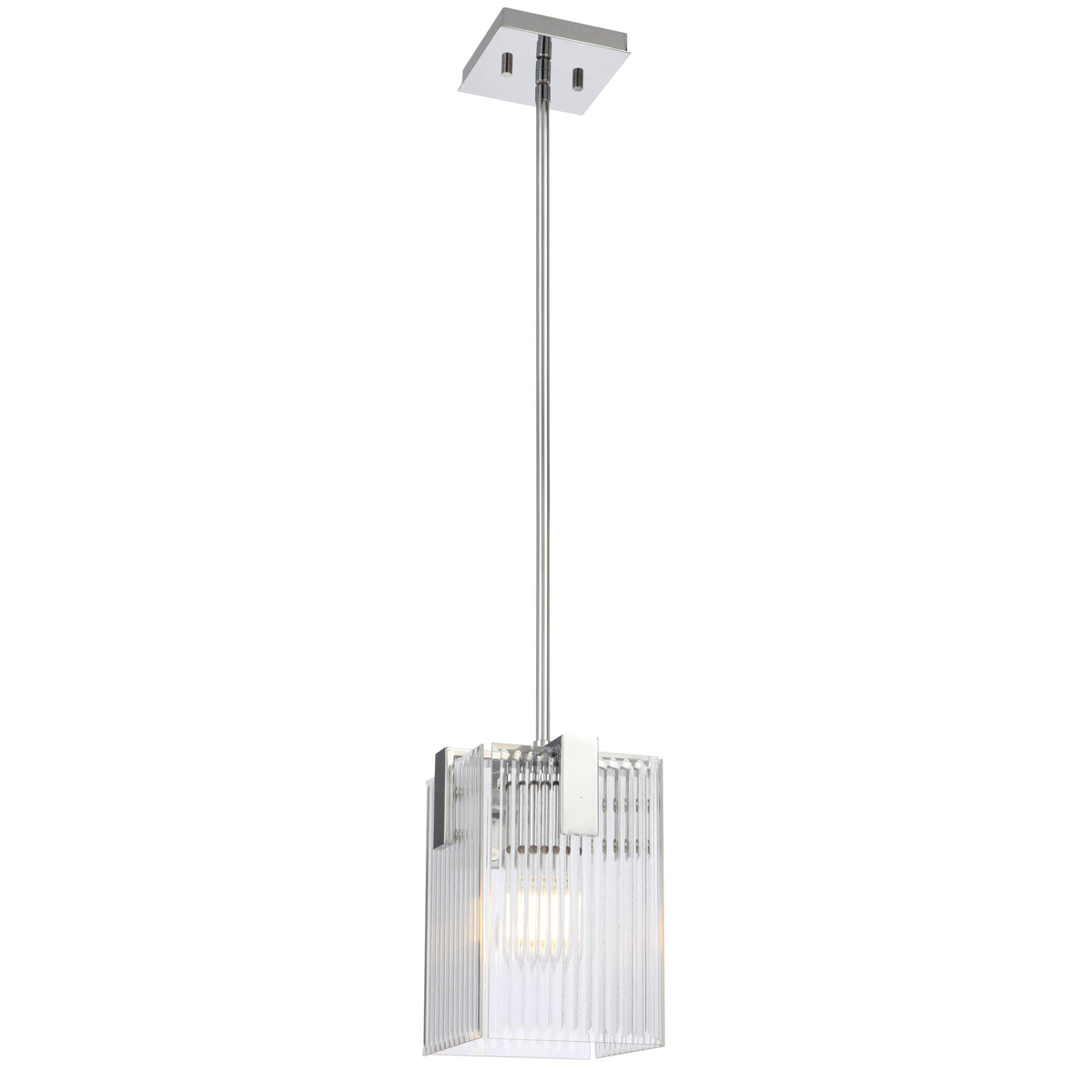 Zanomont TFS 1 LT PENDANT 25wE27max L180 W180 H250 rod (2*600+ 1*300) CHROME / CLEAR GLASS