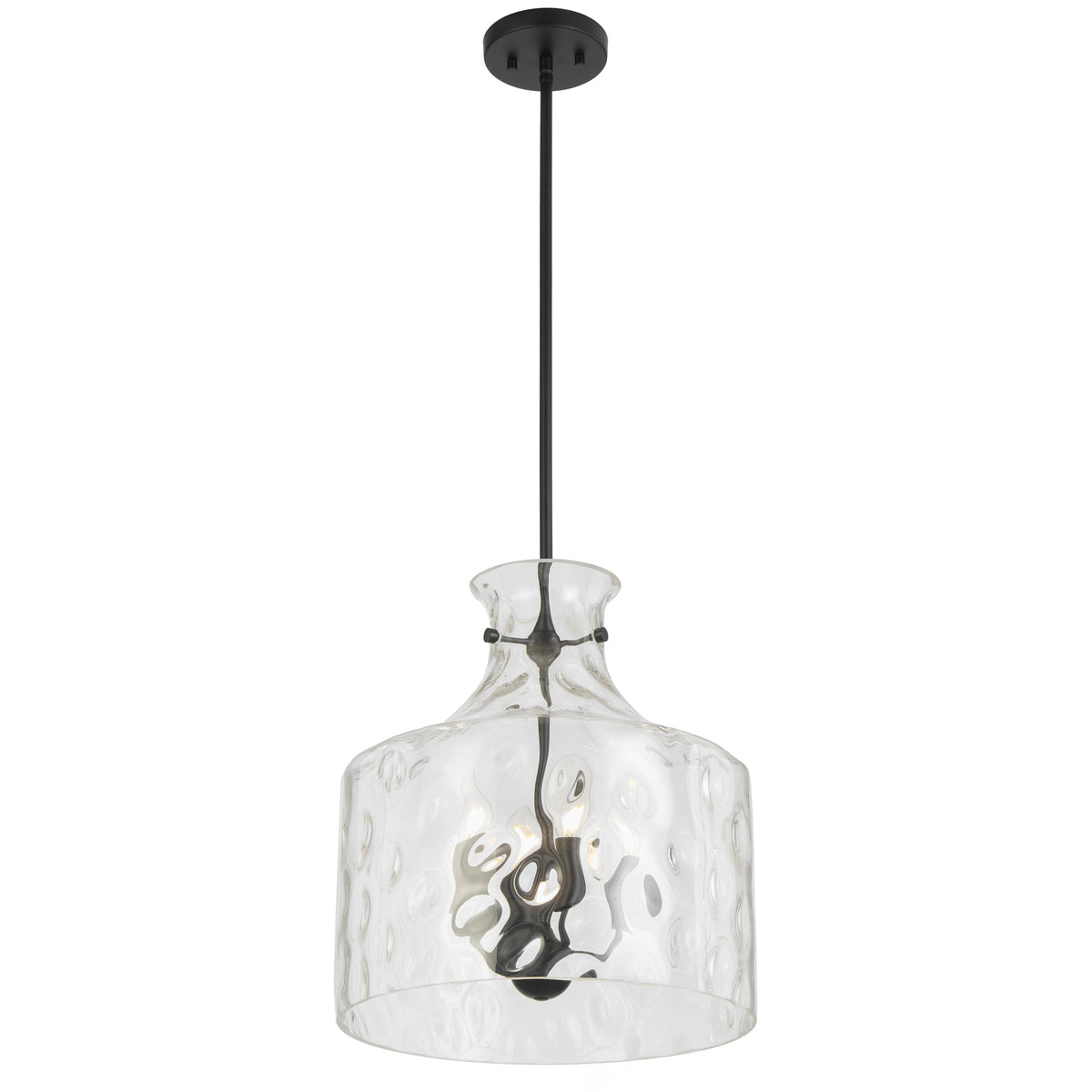 Solline TFS 4LT PENDANT 4x25wE14max D:380 H:420 ROD 1.5m BLACK MATT/ CLEAR WATER STREAK