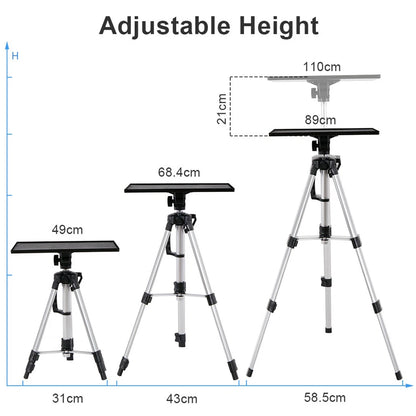 Portable Tripod Stand for Projectors, Laptops, and DJ Equipment