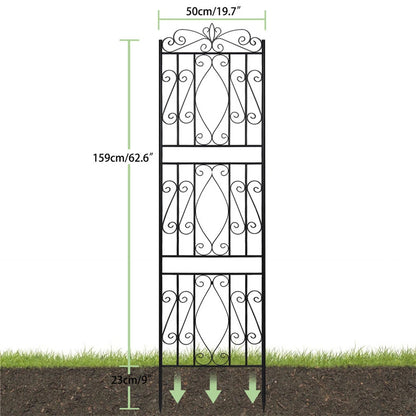 Set of 2 Tall Decorative Iron Trellises for Climbing Plants & Garden Walls