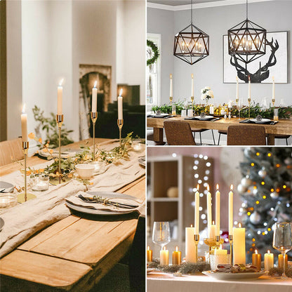 P&P 3X Taper Candle Holders Gold Table Decorative Candlestick Holder Wedding Dinning