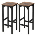 Bar Stools Set of 2 — Adjustable Height with Footrest