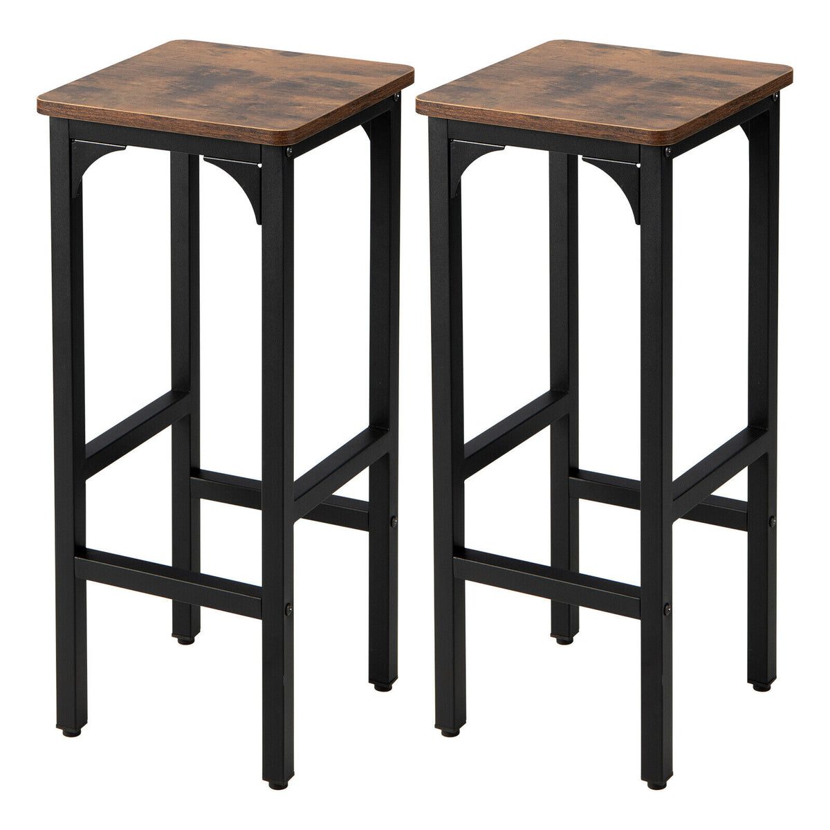 Bar Stools Set of 2 - Adjustable Height & Footrest