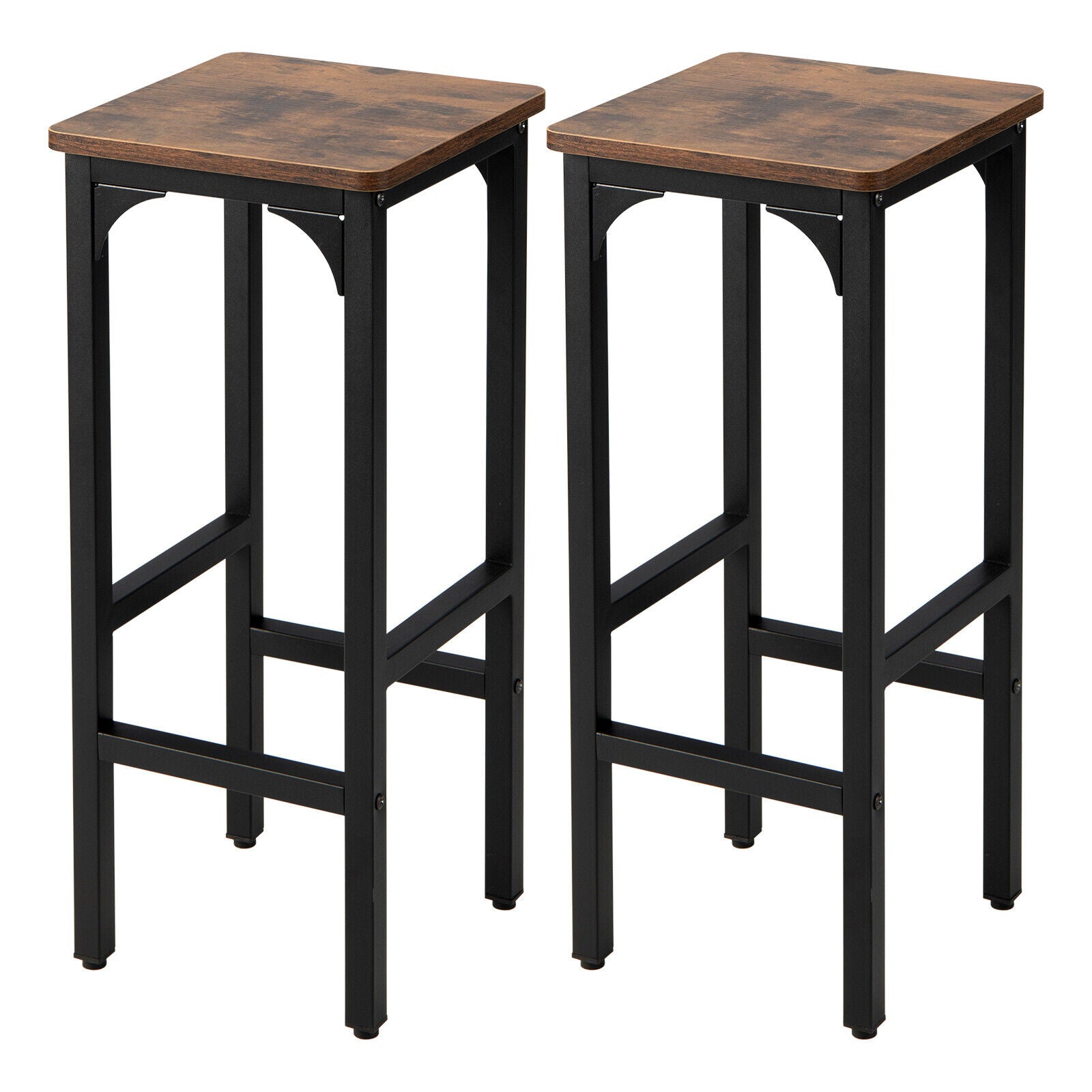 Bar Stools Set of 2 - Adjustable Height & Footrest
