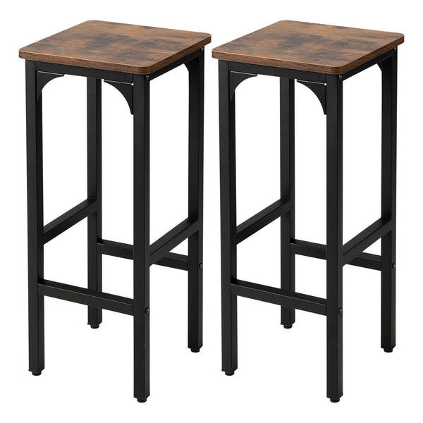 Bar Stools Set of 2 — Adjustable Height with Footrest