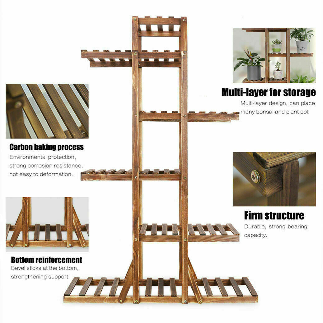 Buy online: 52-inch wooden plant shelf for home gardens â€“ Australia