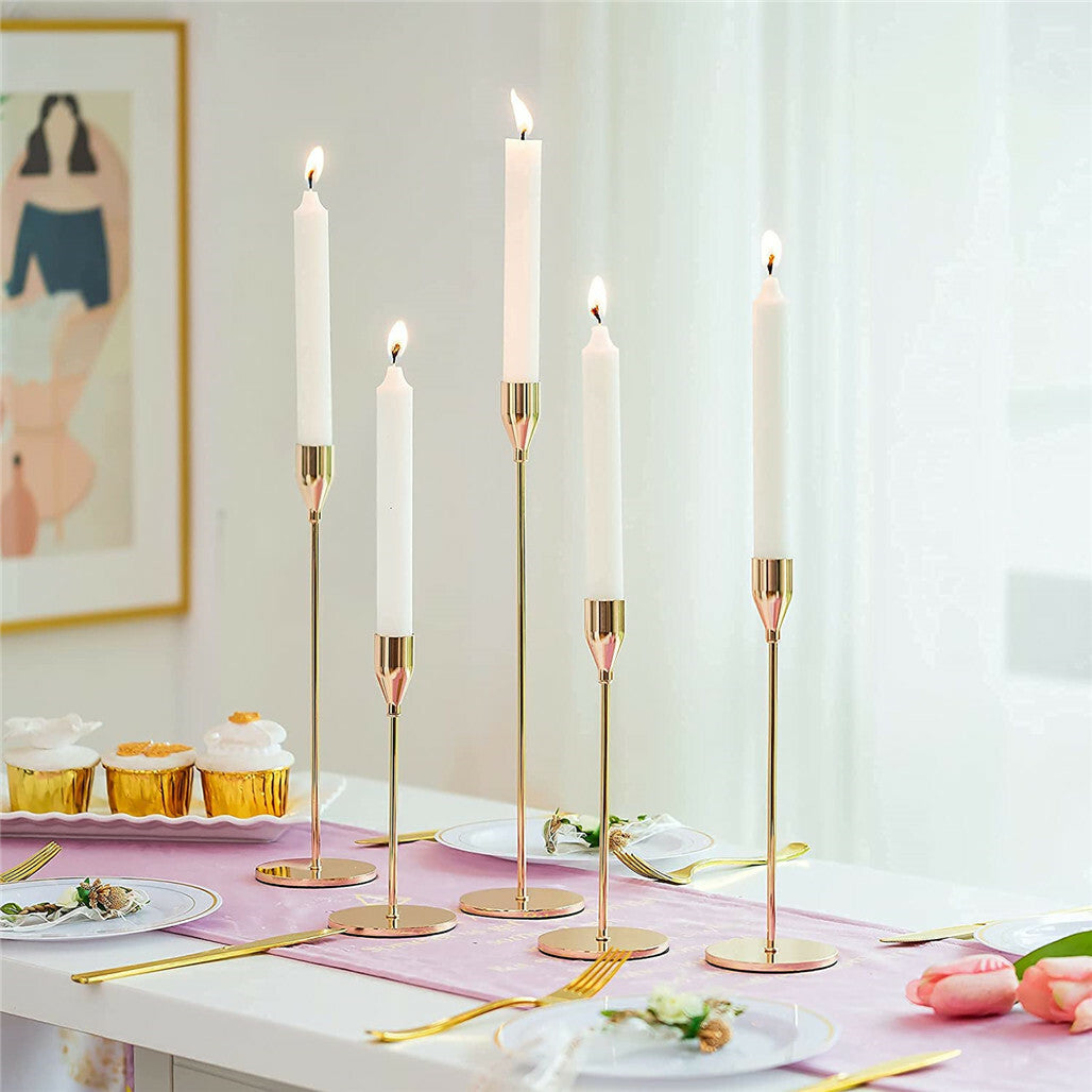 P&P 3X Taper Candle Holders Gold Table Decorative Candlestick Holder Wedding Dinning
