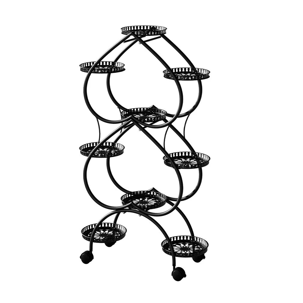 9 Pot XL Vertical  Plant Stand with wheels
