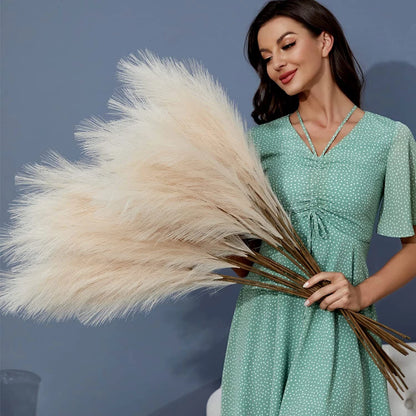 Boho style artificial pampas grass arrangement