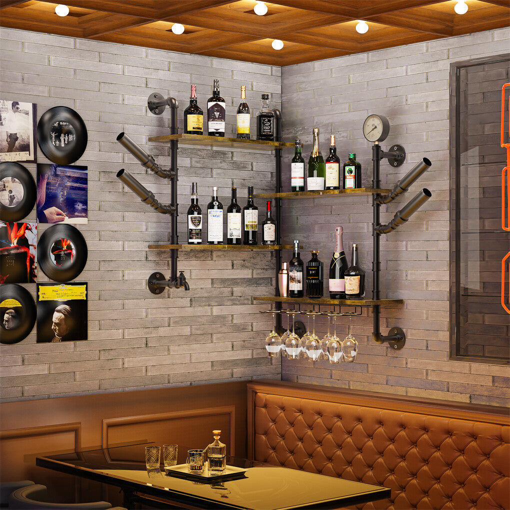 Buy Vintage Wall-Mounted Wine Rack & Glass Holder â€“ AU Delivery Available