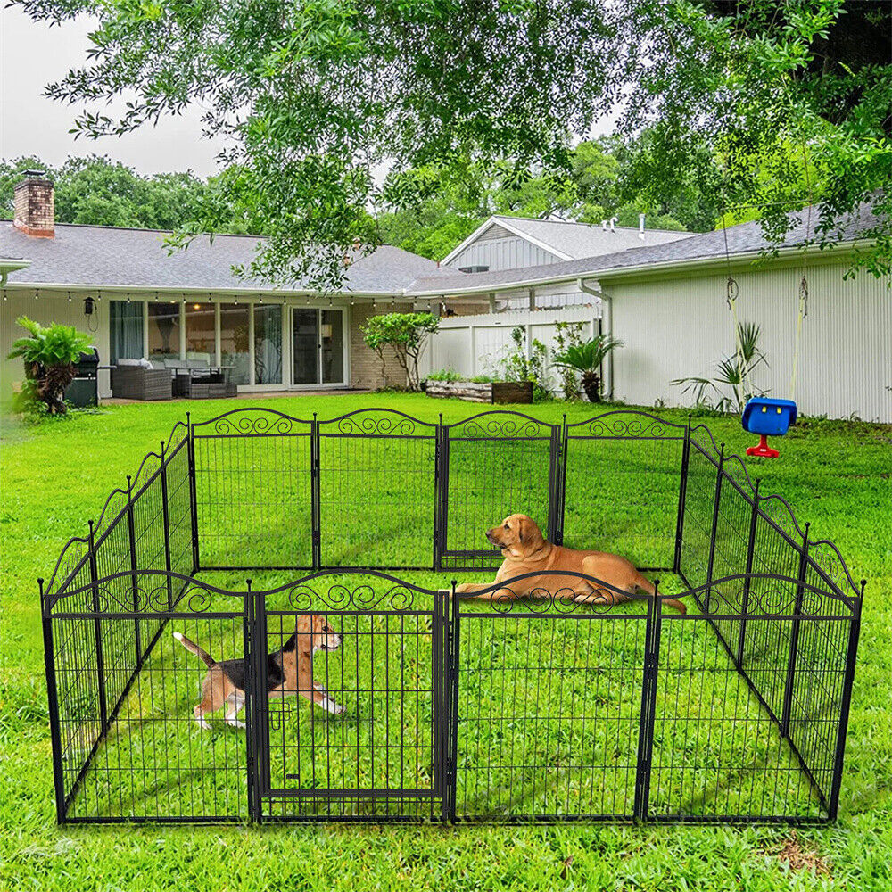 P&P Durable Portable Dog Playpen Large Crate Pet Puppy Dog Fence Kennel Out/Indoor