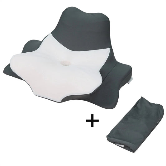 Ergonomic Memory Foam Contour Bed Pillow Comfortable Cervical Support Pillow for Sleeping Reading and Lying with Ice Silk Cover for Neck Shoulder Support
