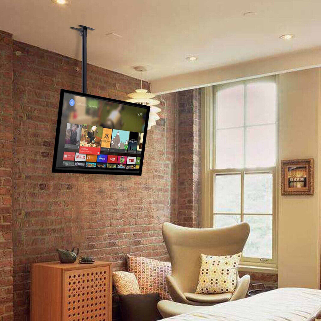 P&P Heavy Duty TV Roof Ceiling Mount Bracket Tilt Swivel Rotatable Arm For 27-65inch