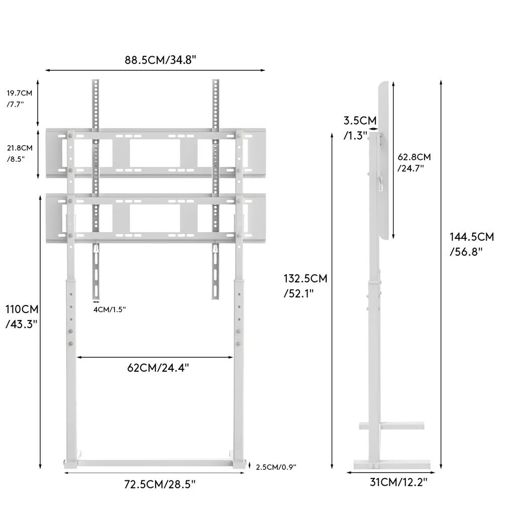 White Adjustable Freestanding TV Stand for 32â€“100 Inch Screens with Cable Management