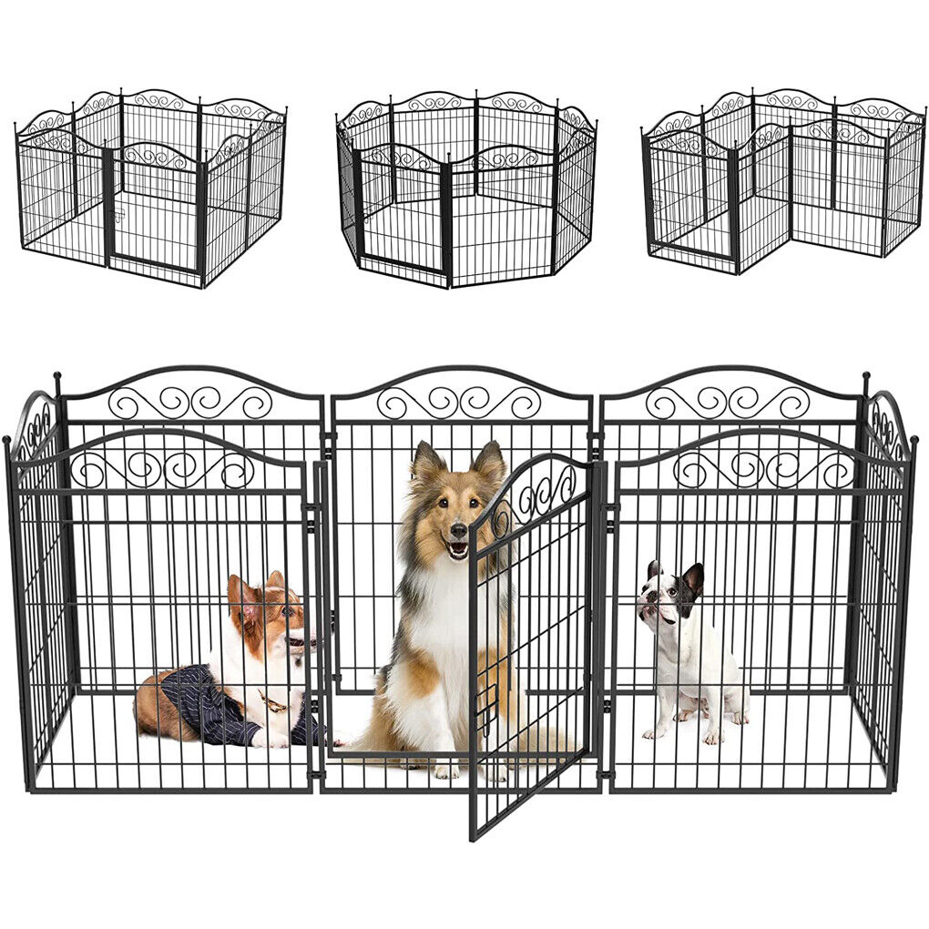 P&P Durable Portable Dog Playpen Large Crate Pet Puppy Dog Fence Kennel Out/Indoor