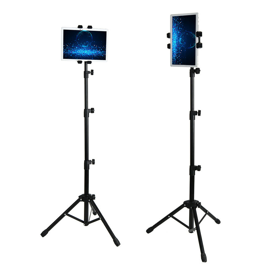 360-degree rotating floor tablet stand with tripod base