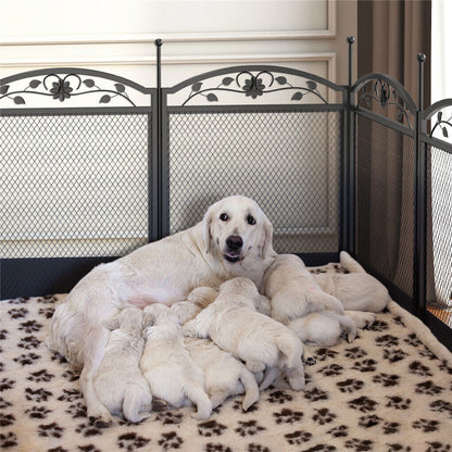Metal dog playpen panel dimensions and assembly view
