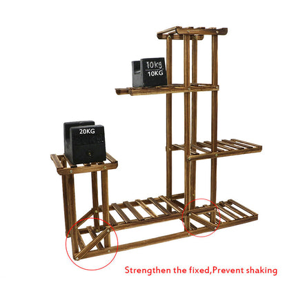 P&P 5 Tiers Wooden Plant Pot Stand Flower Display Shelf Garden Patio Indoor Outdoor