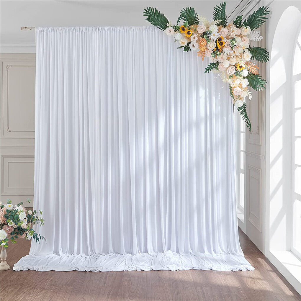 Large White Wedding Backdrop Curtain — 3m x 3m