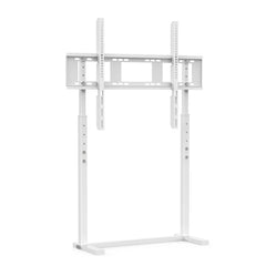 White Adjustable Freestanding TV Stand for 32â€“100 Inch Screens with Cable Management