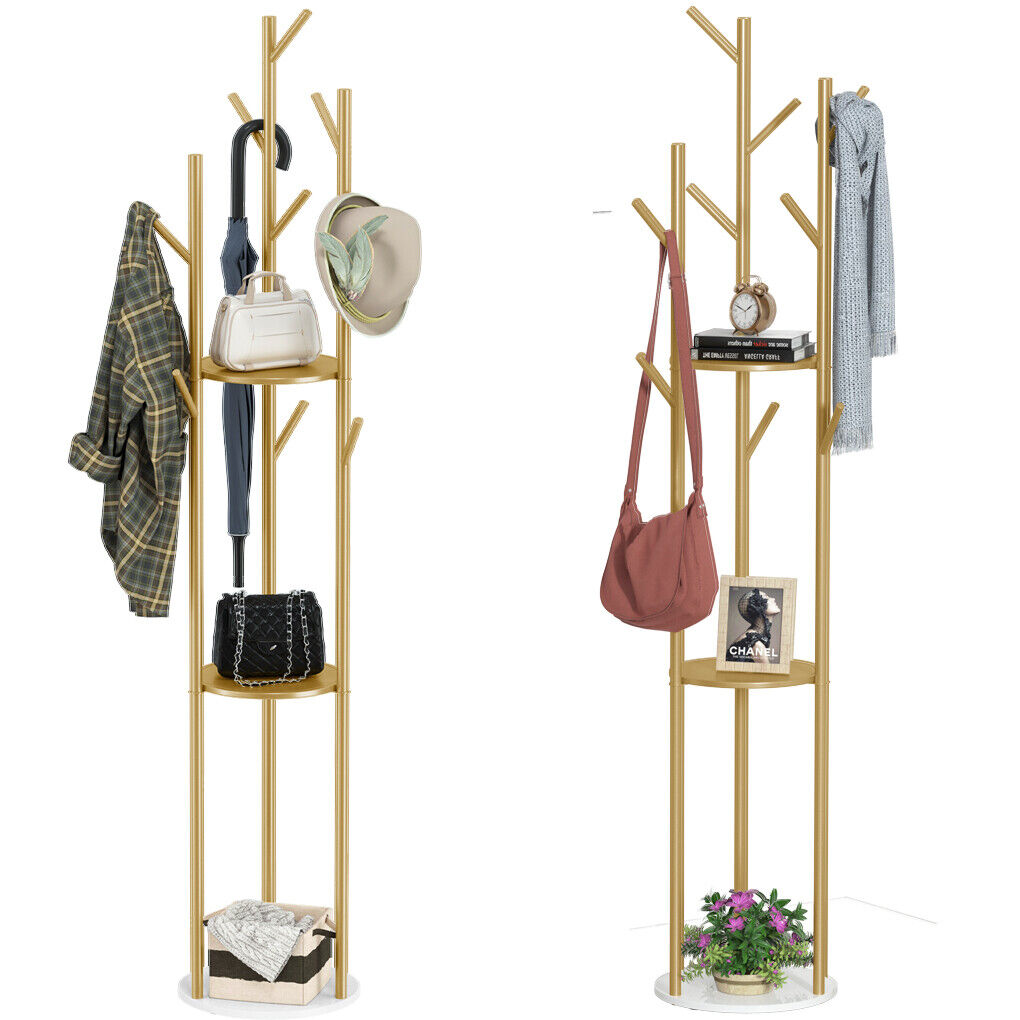 Metal coat rack tree, 9 hooks