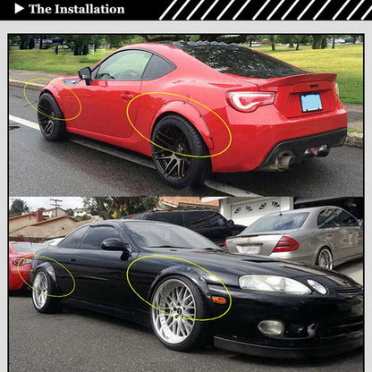 P&P 4 Pcs Universal Car Fender Flares Flexible Durable Body Wheel Extra Wide Arches