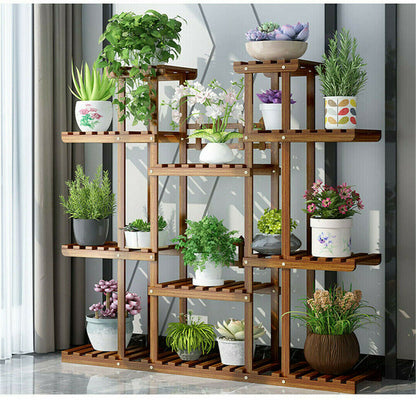 Eleven-tier pine plant stand dimensions diagram