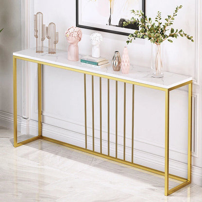 Narrow console table, styled in room