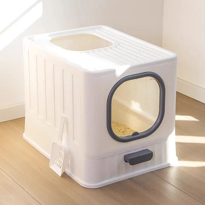 Top Entry XL Cat Litter Box â€“ Foldable & Enclosed Tray