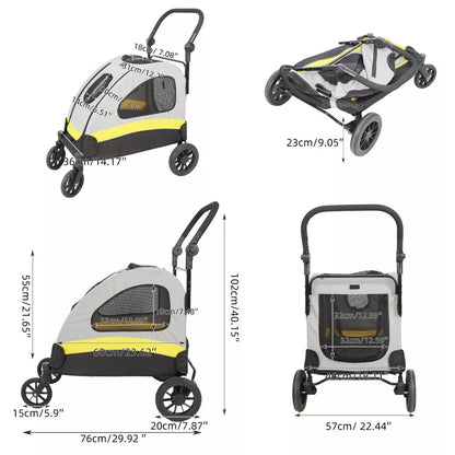 Spacious dog stroller suitable for one large pet