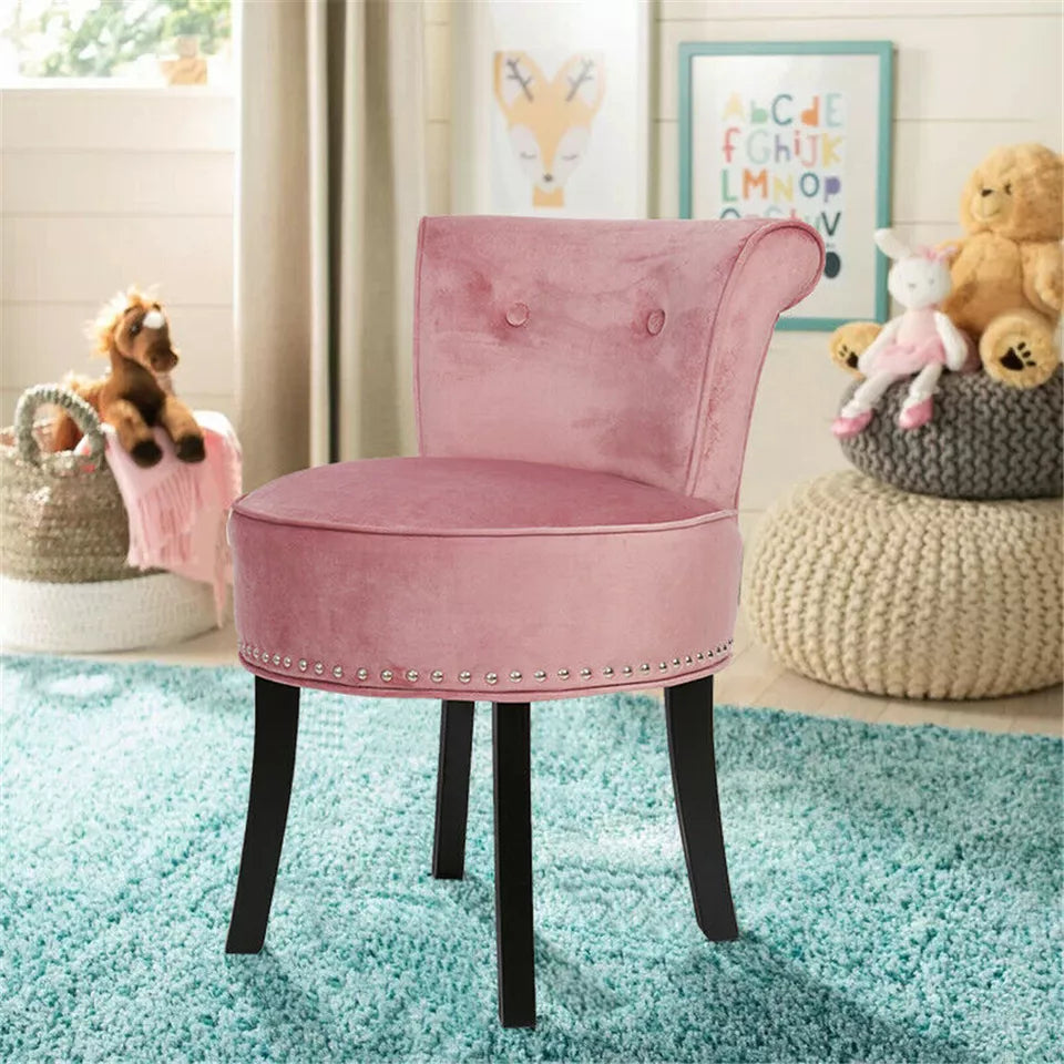 Shop Round Vanity Stool with Backrest