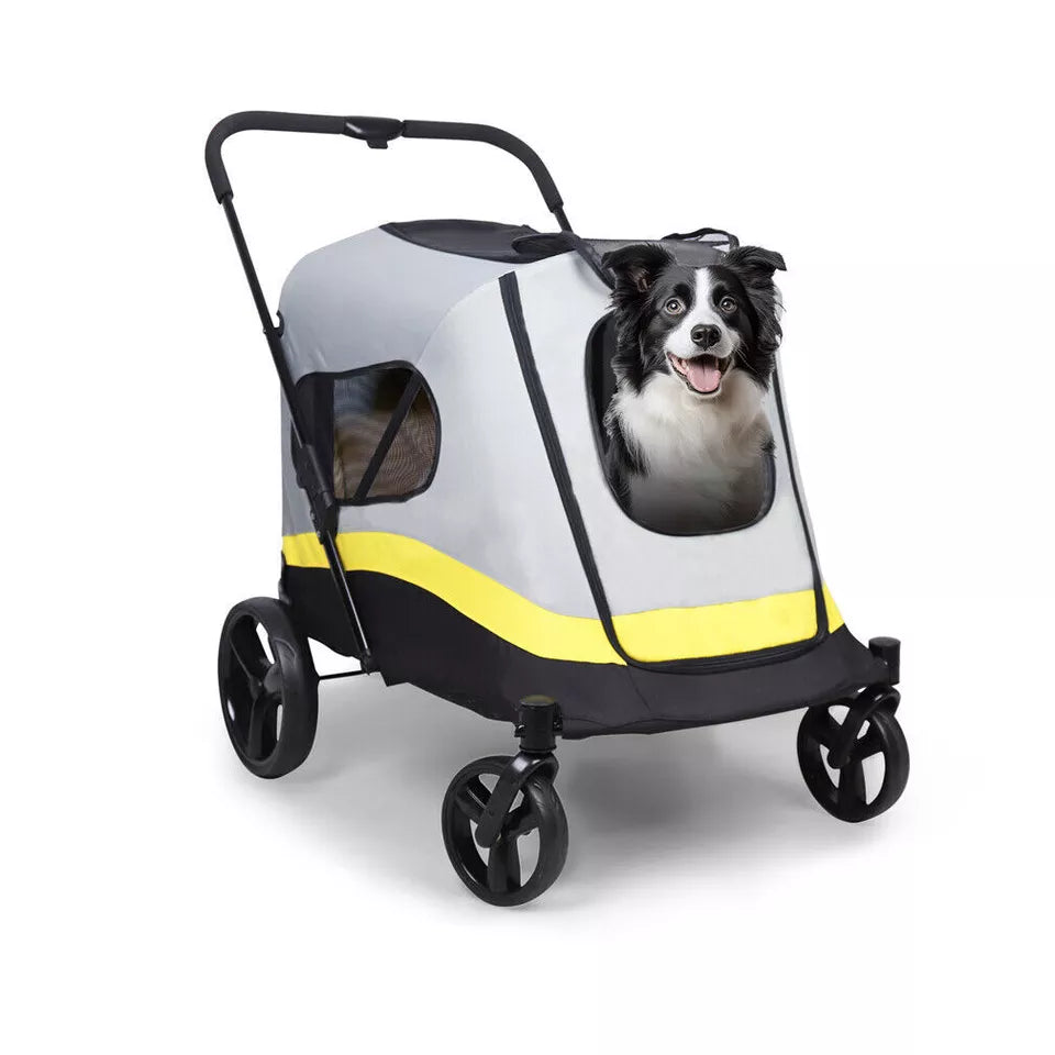 Breathable Pet Stroller with One-Click Fold