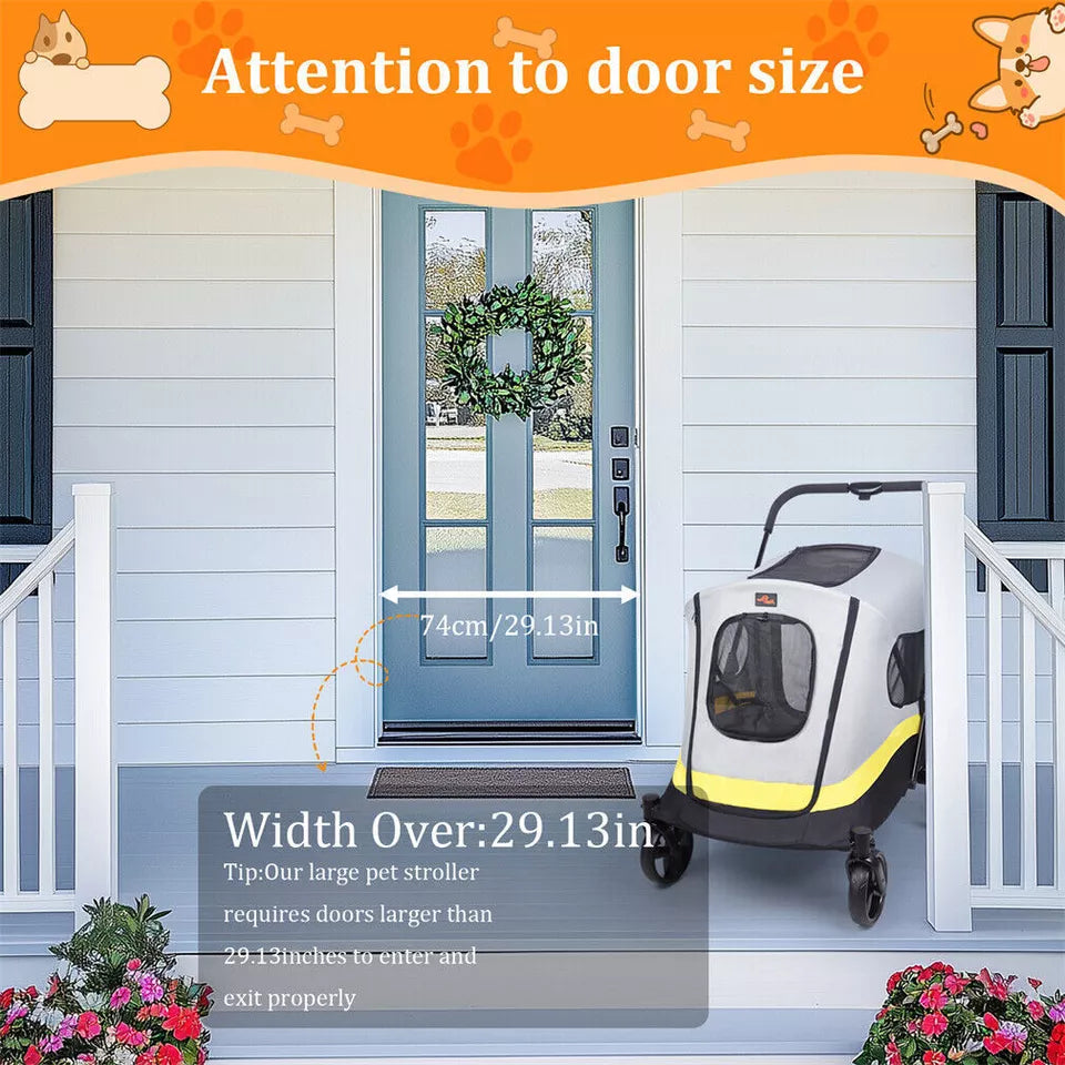 Breathable Pet Stroller with One-Click Fold