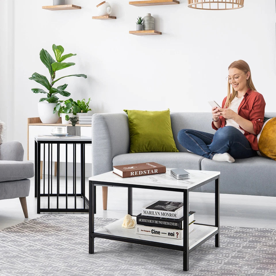 Modern Coffee Table Duo with Storage